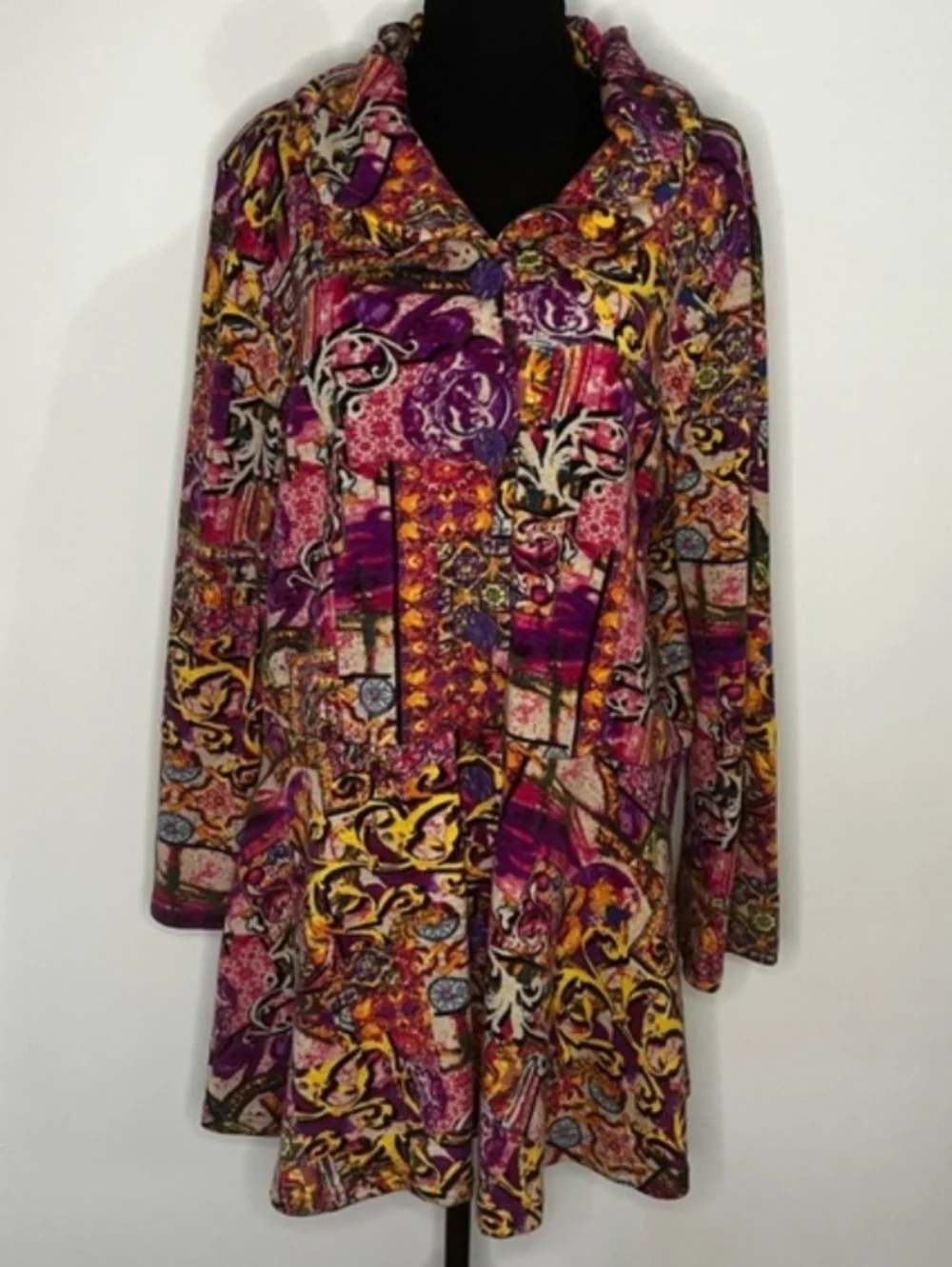 ROSSI Rima Multicolor  Print Cardigan Jacket - Picture 8 of 13